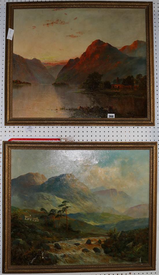 Jamieson, pair oils, Highland scene